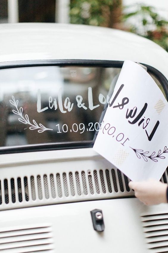 43 idées de décorations de voitures de mariage 14