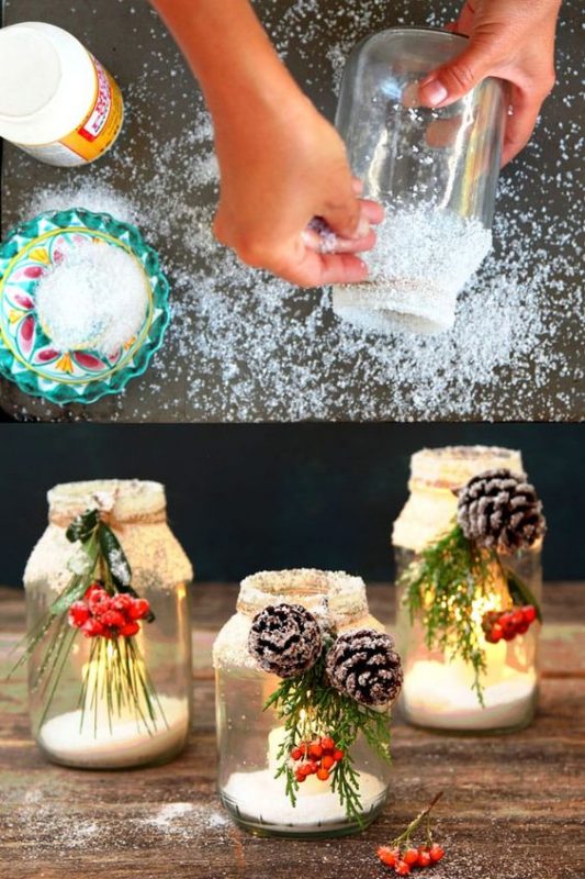 19 Décorations de Noël faciles à faire avec des pommes de pin 16