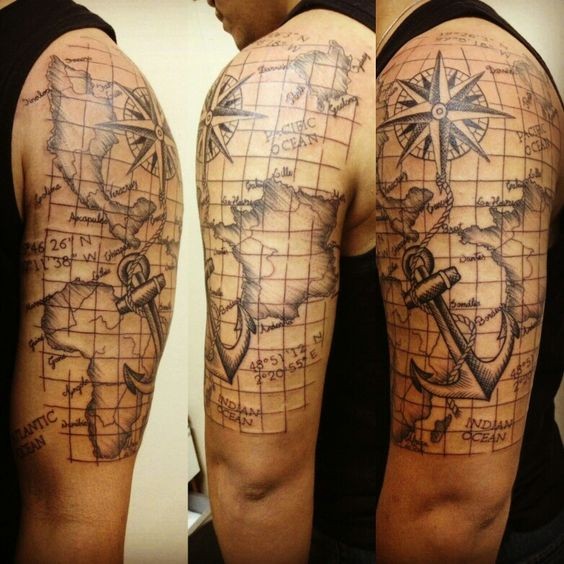 50 top idées de tatouages mappemonde 20