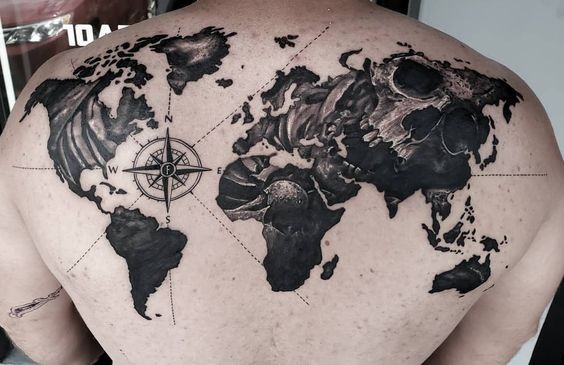 50 top idées de tatouages mappemonde 23