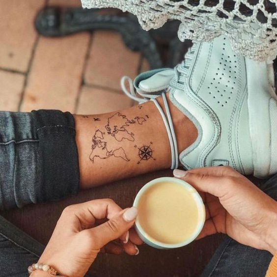 50 top idées de tatouages mappemonde 24