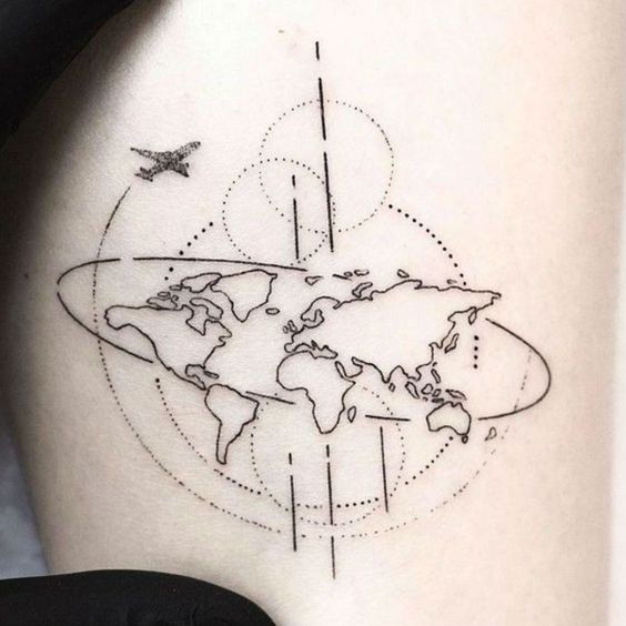 50 top idées de tatouages mappemonde 27