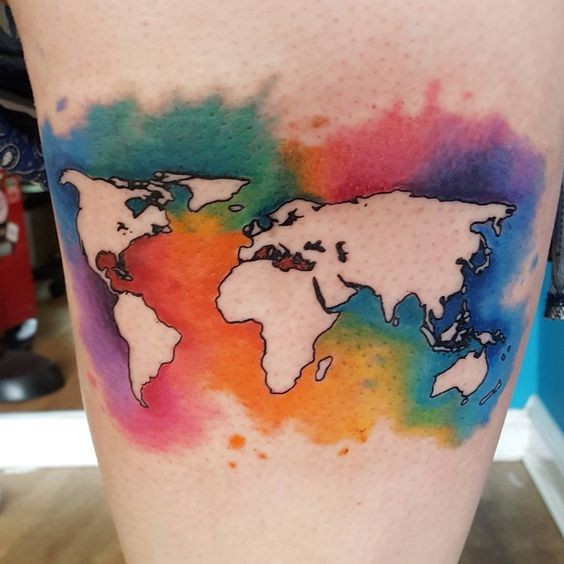 50 top idées de tatouages mappemonde 30