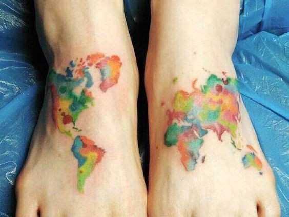 50 top idées de tatouages mappemonde 31