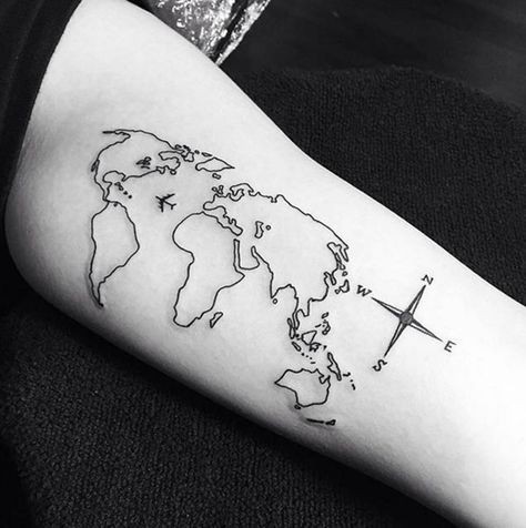 50 top idées de tatouages mappemonde 35