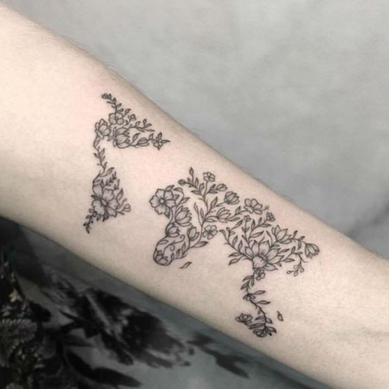 50 top idées de tatouages mappemonde 48