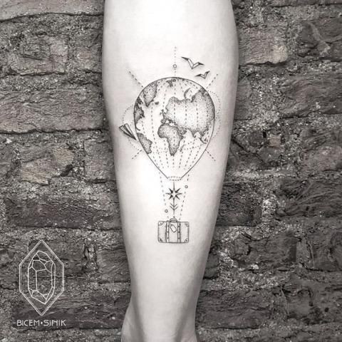 50 top idées de tatouages mappemonde 49