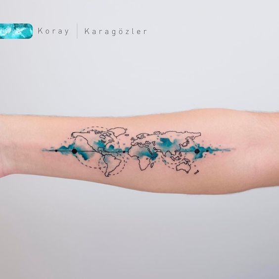 50 top idées de tatouages mappemonde 5