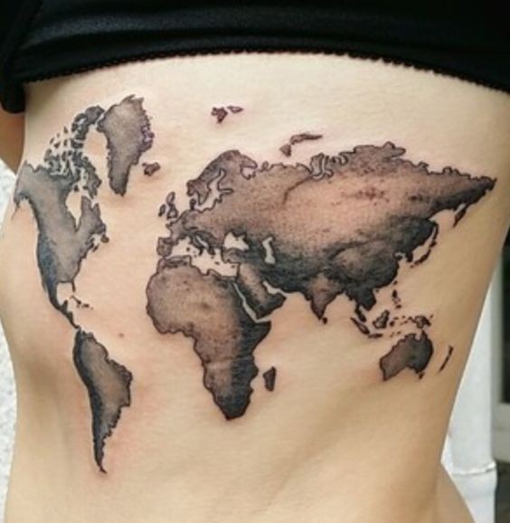 50 top idées de tatouages mappemonde 6