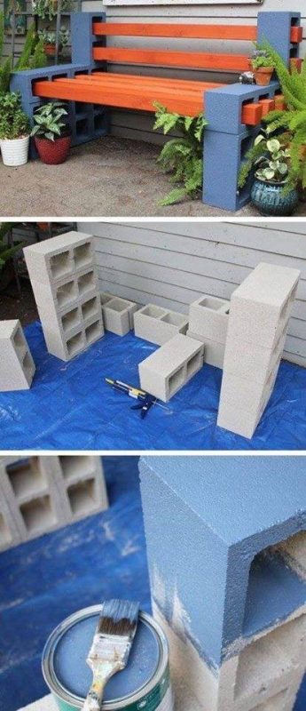 84 idées pour décorer le jardin avec des blocs en béton 57