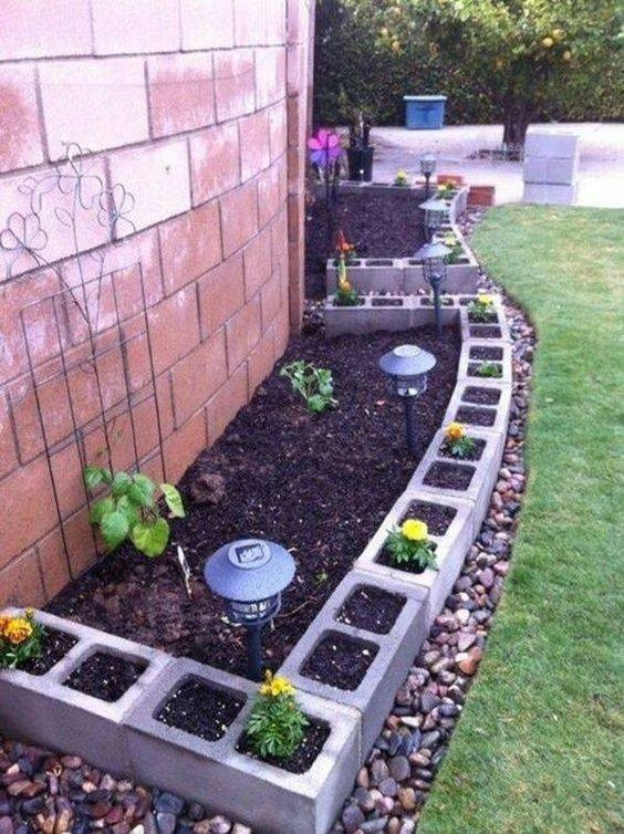 84 idées pour décorer le jardin avec des blocs en béton 2