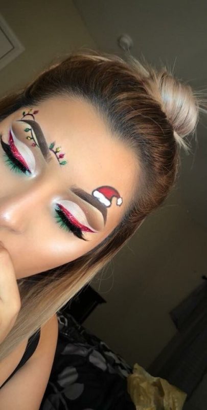 Les 49 plus belles idées de maquillages de Noël 22