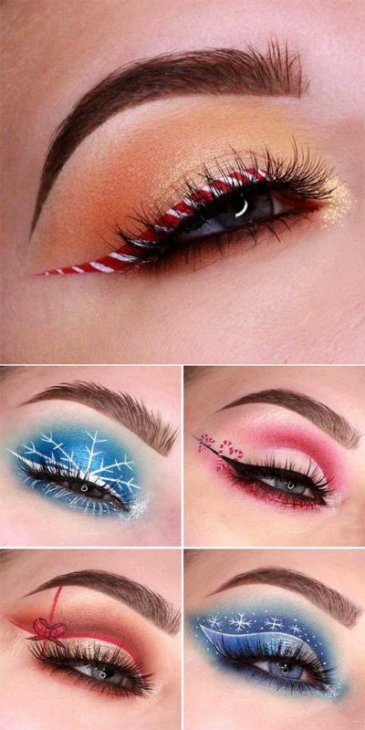 Les 49 plus belles idées de maquillages de Noël 29