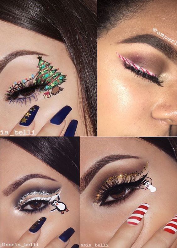 Les 49 plus belles idées de maquillages de Noël 48