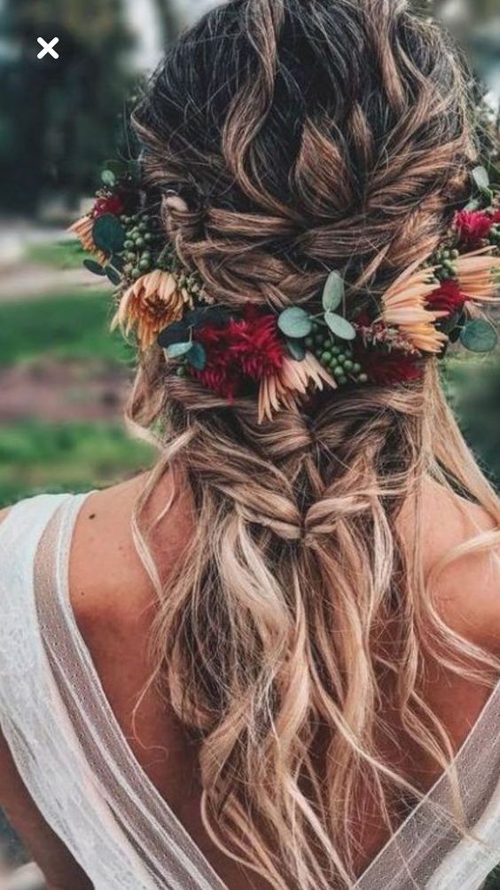 Les 50 plus belles coiffures de mariage bohème 22 Les 50 plus belles coiffures de mariage bohème 22