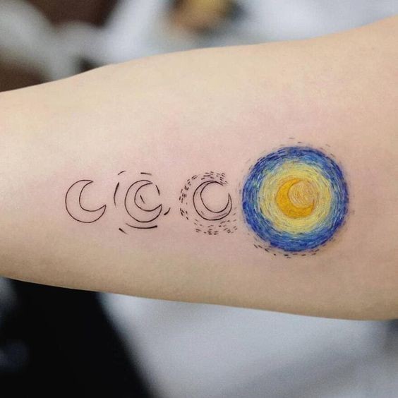 100 idées de tatouages lune pour femme 98
