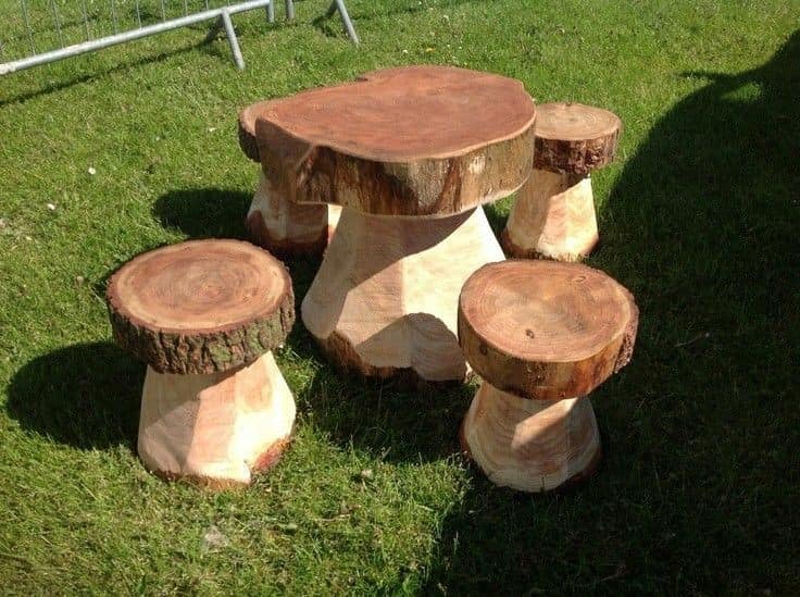 100 meubles en bois à faire avec des troncs d'arbres récupérés 53