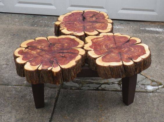 100 meubles en bois à faire avec des troncs d'arbres récupérés 65