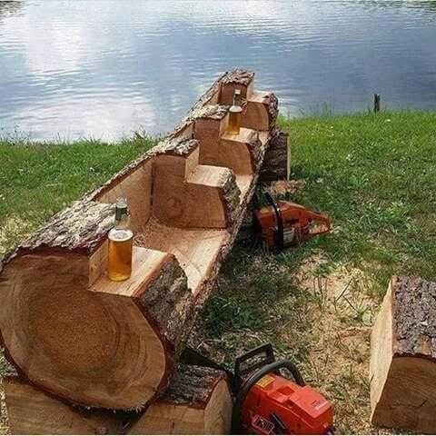 100 meubles en bois à faire avec des troncs d'arbres récupérés 79