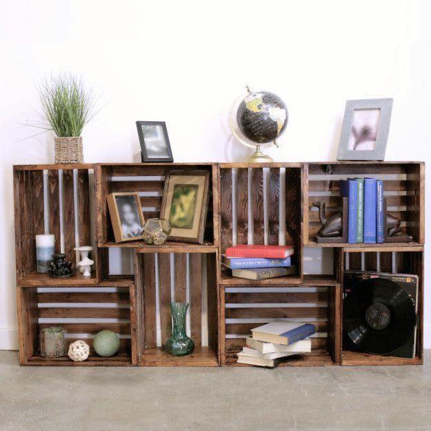 15 top idées avec des caisses en bois réutilisées 2