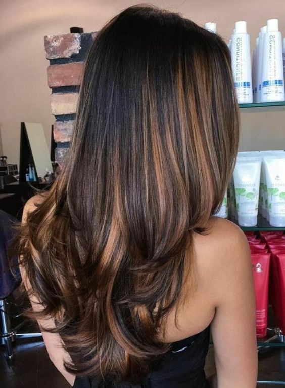 Les 29 plus beaux balayages chocolat sur cheveux noir 12 Les 29 plus beaux balayages chocolat sur cheveux noir 12