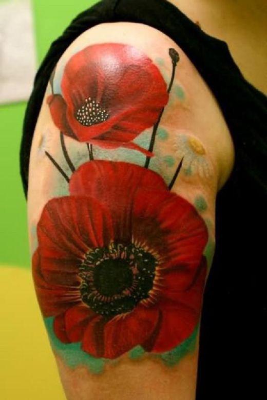 Les 50 plus beaux tatouages coquelicot 49 Les 50 plus beaux tatouages coquelicot 49