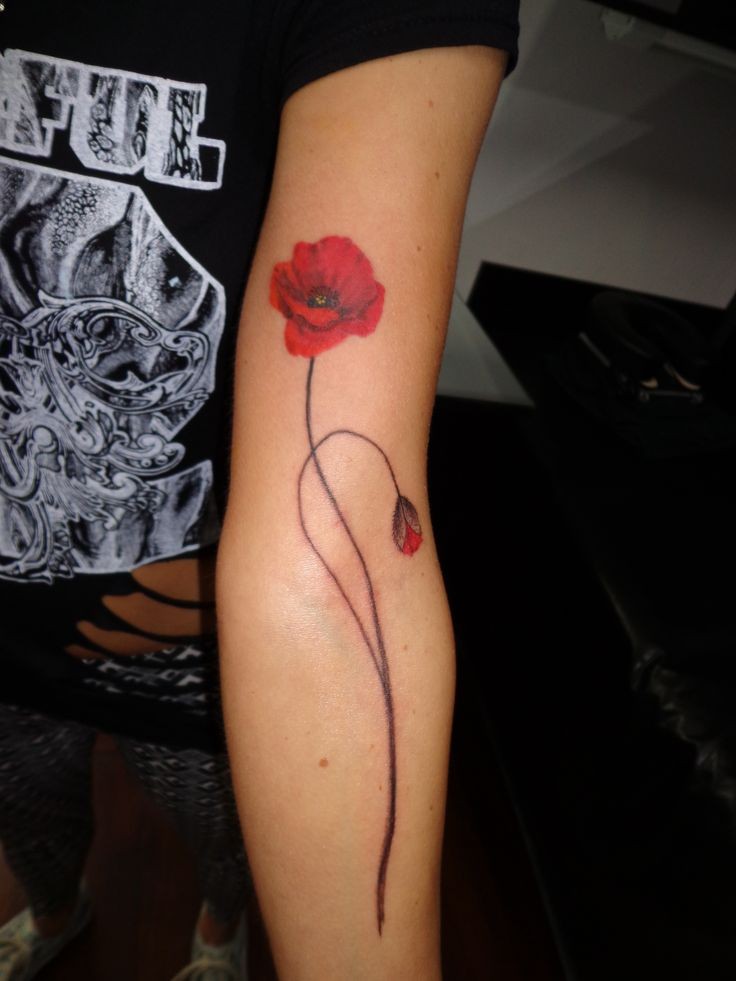 Les 50 plus beaux tatouages coquelicot 7 Les 50 plus beaux tatouages coquelicot 7