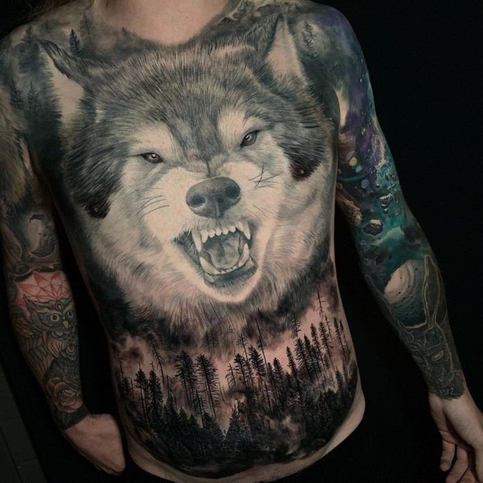 Les 50 plus beaux tatouages loup pour homme 14