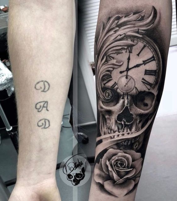 Les 50 plus beaux tatouages horloge 15