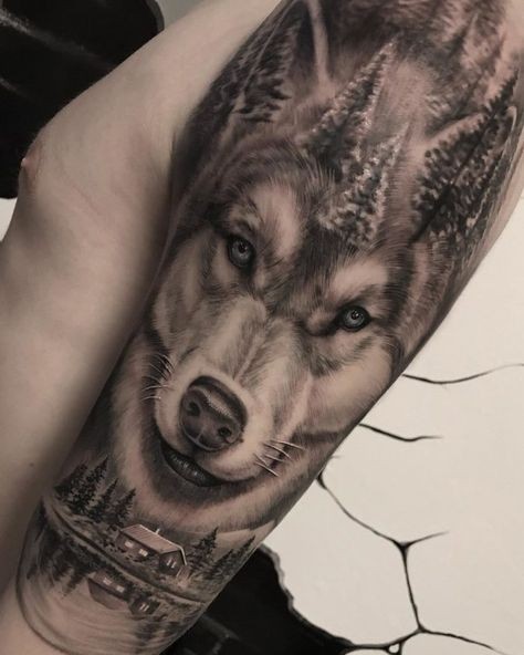 Les 50 plus beaux tatouages loup pour homme 15