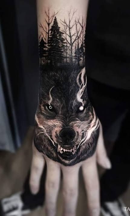 Les 50 plus beaux tatouages loup viking 15