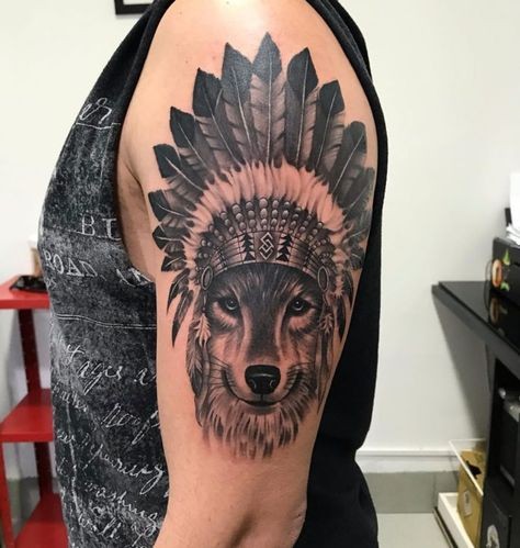 Les 50 plus beaux tatouages loup pour homme 18