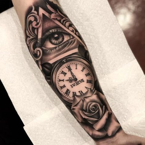 Les 50 plus beaux tatouages horloge 20