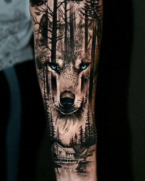 Les 50 plus beaux tatouages loup viking 20