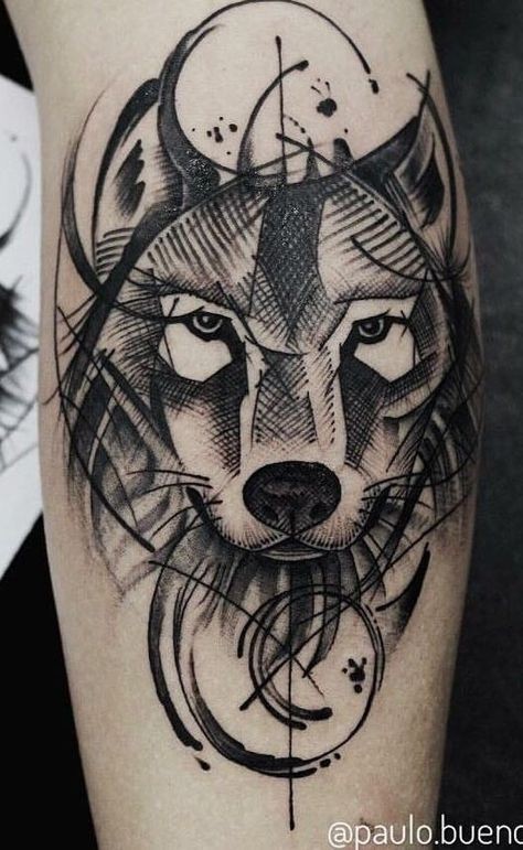 Les 50 plus beaux tatouages loup viking 2
