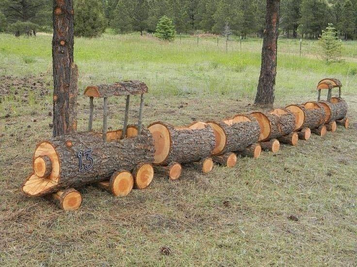 19 décorations de jardin en bois avec des troncs 3 19 décorations de jardin en bois avec des troncs 3