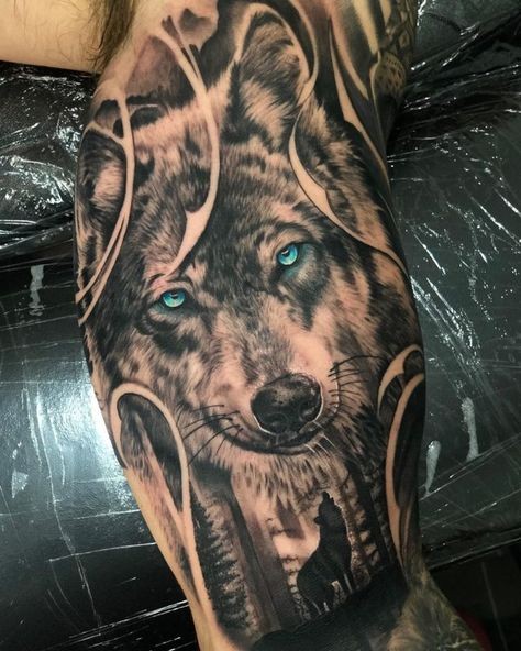 Les 50 plus beaux tatouages loup pour homme 21