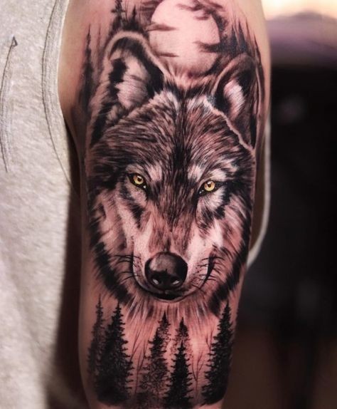 Les 50 plus beaux tatouages loup pour homme 22