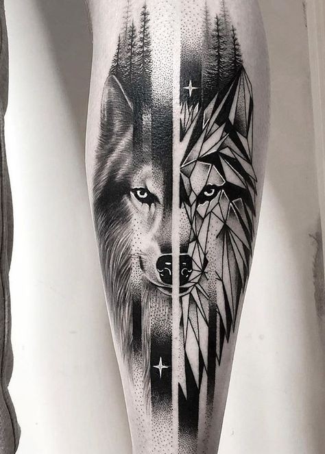 Les 50 plus beaux tatouages loup viking 22