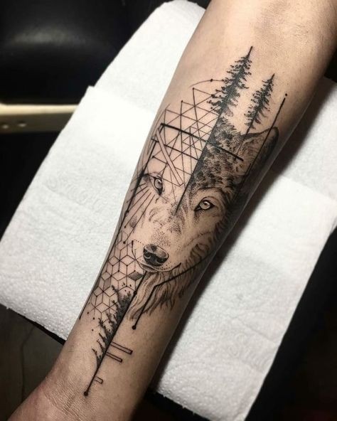 Les 50 plus beaux tatouages loup pour homme 28