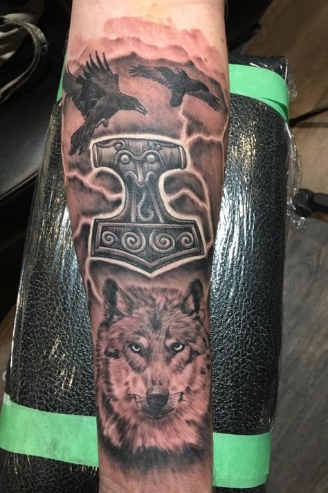 Les 50 plus beaux tatouages loup viking 32