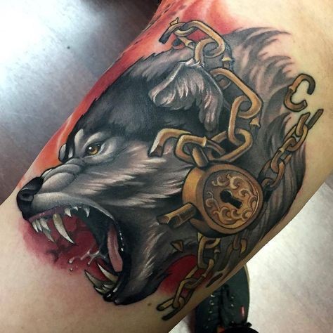Les 50 plus beaux tatouages loup viking 37