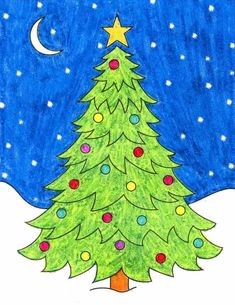 50 top idées de dessins de sapin de Noël 43