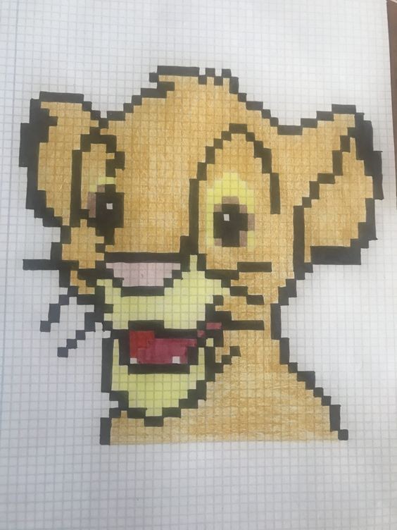 100 top idées de pixel art Disney faciles 5