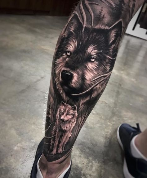 Les 50 plus beaux tatouages loup pour homme 6