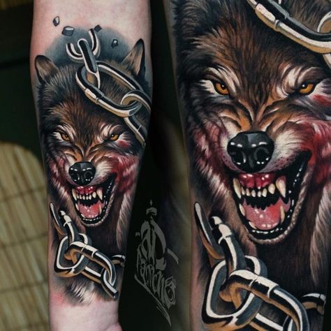 Les 50 plus beaux tatouages loup pour homme 7