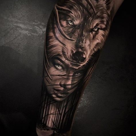 Les 50 plus beaux tatouages loup pour homme 8