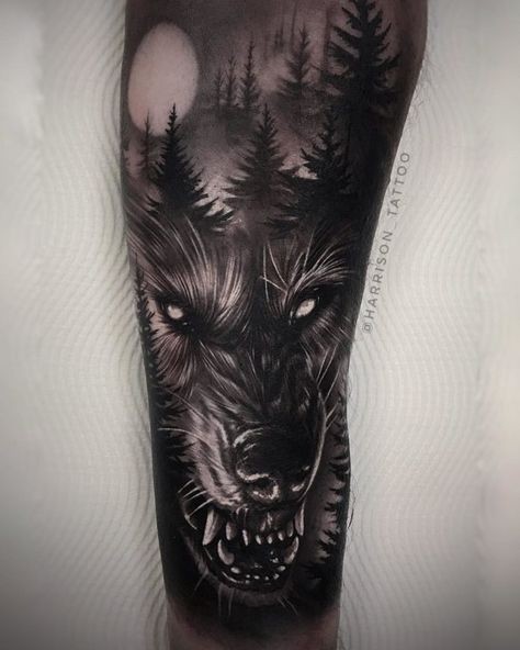 Les 50 plus beaux tatouages loup pour homme 9