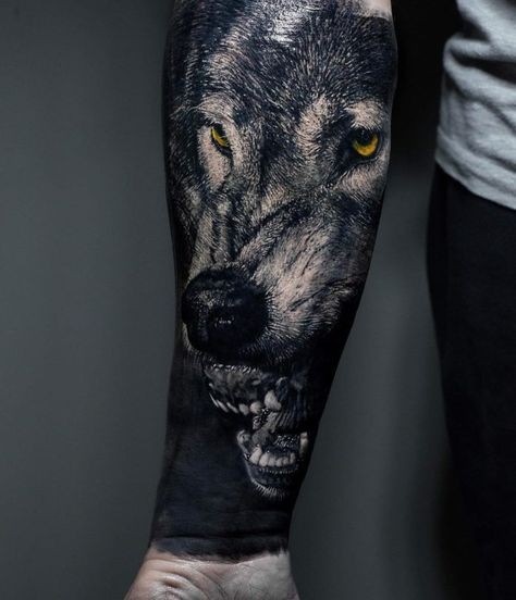 Les 50 plus beaux tatouages loup pour homme 10