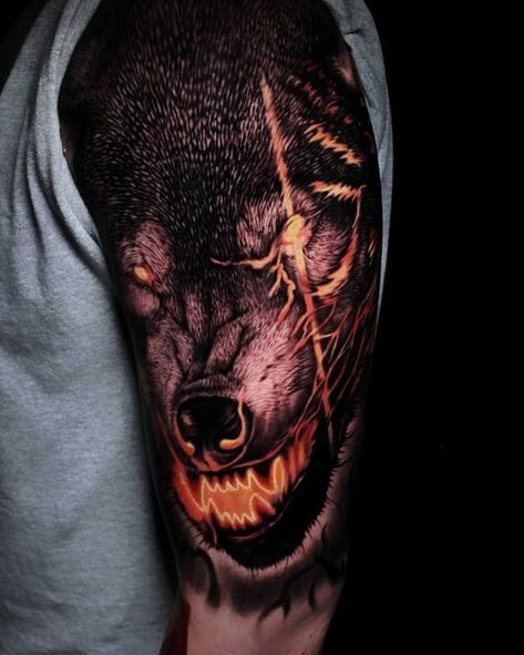 Les 50 plus beaux tatouages loup viking 1 Les 50 plus beaux tatouages loup viking 1